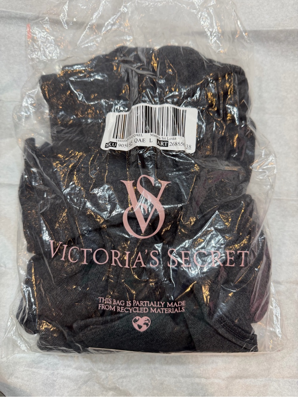 NWT Victoria’s Secret Ribbed Modal Long-Sleeve Slip Dress Gray Size L - Picture 4 of 4